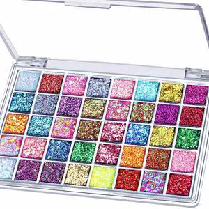 FANDAMEI 40 Colors Face Glitter Gel, No Glue Needed, Multi-Purpose Glitter Makeup for Hair Face Body Halloween Rave Carnival FANDAMEI 40 Colors Face Glitter Gel, No Glue Needed, Multi-Purpose Glitter Makeup for Hair Face Body Halloween Rave Carnival