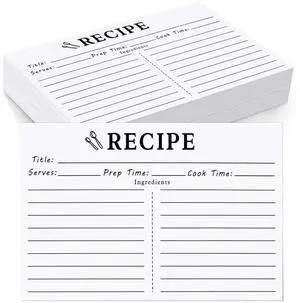 100 Count 3x5 White Double Sided Blank Recipe Cards for Bridal Shower and Wedding 100 Count 3x5 White Double Sided Blank Recipe Cards for Bridal Shower and Wedding