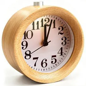 Wood Analog Alarm Clock, Silent Non-Ticking for Quiet Bedrooms Wood Analog Alarm Clock, Silent Non-Ticking for Quiet Bedrooms