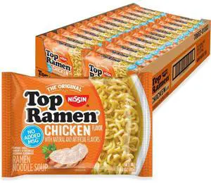 Nissin Top Ramen Noodle Soup, Chicken, 3Ounce (Pack of 24) Nissin Top Ramen Noodle Soup, Chicken, 3Ounce (Pack of 24)
