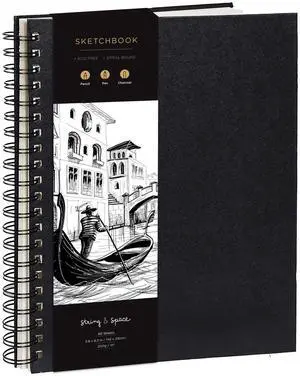 Hardcover Spiral Artist's Sketchbook, 200GSM, 5.8 x 8.5 Inches, 40 Sheets/80 Pages, for Drawing and Mixed Media Hardcover Spiral Artist's Sketchbook, 200GSM, 5.8 x 8.5 Inches, 40 Sheets/80 Pages, for Drawing and Mixed Media