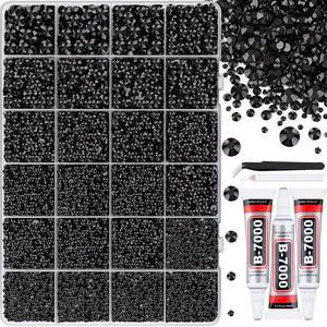 32000 Pcs Black Flatback Resin Rhinestone Gems Crystal Bedazzler Kit with 3 Pcs 10ml B7000 Jewelry Glue and Tweezers for Makeup Crafting Nail Art 32000 Pcs Black Flatback Resin Rhinestone Gems Crystal Bedazzler Kit with 3 Pcs 10ml B7000 Jewelry Glue and Tweezers for Makeup Crafting Nail Art