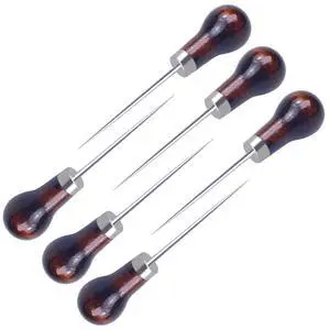 6 PCS Gourd Shape Wooden Handle Scratch Awl Sewing Tool for Leather Craft Cloth Pouch Hole DIY Handmade 6 PCS Gourd Shape Wooden Handle Scratch Awl Sewing Tool for Leather Craft Cloth Pouch Hole DIY Handmade