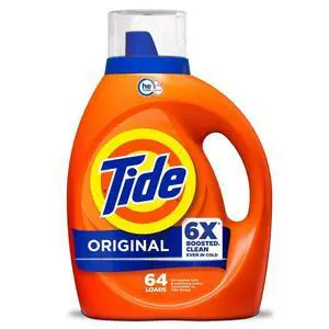 Tide Original Scent Liquid Laundry Detergent, 80FL OZ, 64 Loads, Works on 100% of Common Stains Tide Original Scent Liquid Laundry Detergent, 80FL OZ, 64 Loads, Works on 100% of Common Stains