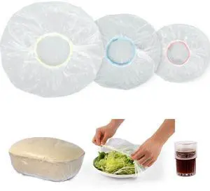 100PCS 3 Sizes Upgraded Plastic Bowl Covers with Elastic, Food Grade Reusable Bread Proofing Lids 100PCS 3 Sizes Upgraded Plastic Bowl Covers with Elastic, Food Grade Reusable Bread Proofing Lids