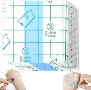 Qianyu 100 Pieces Disposable Transparent Waterproof Makeup Hand Palette Adhesive Tape for Women and Girls Qianyu 100 Pieces Disposable Transparent Waterproof Makeup Hand Palette Adhesive Tape for Women and Girls