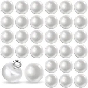 30 Pcs 10mm White Pearl Buttons with Shank for Sewing, Dresses, Shirts, DIY Crafts 30 Pcs 10mm White Pearl Buttons with Shank for Sewing, Dresses, Shirts, DIY Crafts
