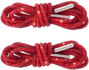 PAGOW 1 Pair Glitter Rhinestone Round Shoe Laces, Bling Crystal Drawstring Cords for Sneakers, 47.2in(120cm) PAGOW 1 Pair Glitter Rhinestone Round Shoe Laces, Bling Crystal Drawstring Cords for Sneakers, 47.2in(120cm)