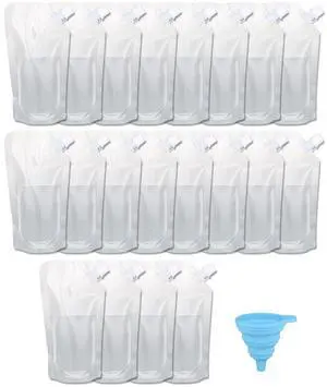 20 Pcs 16 oz Plastic Liquor Flasks, Bags, and Funnel, Reusable Sneak Concealable Cruise Pouch for Travel 20 Pcs 16 oz Plastic Liquor Flasks, Bags, and Funnel, Reusable Sneak Concealable Cruise Pouch for Travel