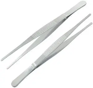 2 Pcs 6 Inch Stainless Steel Straight Forceps 2 Pcs 6 Inch Stainless Steel Straight Forceps