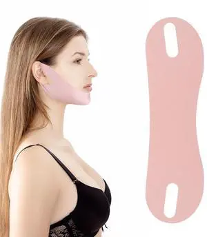 Thinp Double Chin Reducer, Reusable V Line Face Lifting Chin Mask Strap for Skin Tightening & Preventing Sagging (Pink) Thinp Double Chin Reducer, Reusable V Line Face Lifting Chin Mask Strap for Skin Tightening & Preventing Sagging (Pink)