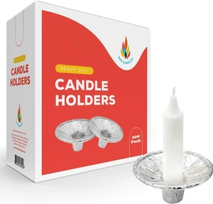 The Dreidel Company 600 Pack Extra Heavy Disposable Candle Holders, Aluminum Foil Drip Cup Bobeches The Dreidel Company 600 Pack Extra Heavy Disposable Candle Holders, Aluminum Foil Drip Cup Bobeches