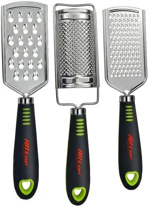 ALLTOP Food Graters Set of 3 - Hand-held Stainless Steel Zester for Cheese, Nutmeg, Potato, Ginger, Garlic, Citrus ALLTOP Food Graters Set of 3 - Hand-held Stainless Steel Zester for Cheese, Nutmeg, Potato, Ginger, Garlic, Citrus