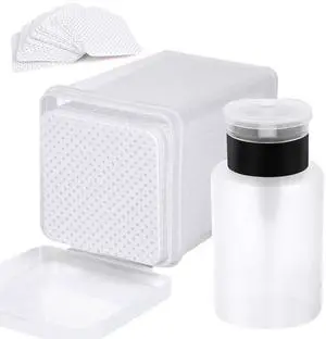 200 Pcs Nail Cotton Pads, 1 Pull-Down Pump Dispenser Bottle, Super Absorbent Soft Non-Woven Eyelash Glue Wipes, Nail Polish Dehumidifier, Nail Oil Bottle, White 200 Pcs Nail Cotton Pads, 1 Pull-Down Pump Dispenser Bottle, Super Absorbent Soft Non-Woven Eyelash Glue Wipes, Nail Polish Dehumidifier, Nail Oil Bottle, White