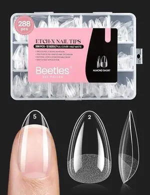 Beetles Etch-X Soft Gel Nail Tips Short Almond 288pcs 12Sizes Beetles Etch-X Soft Gel Nail Tips Short Almond 288pcs 12Sizes