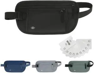 RFID Blocking Hidden Money Belt and Passport Holder for Travel, Black RFID Blocking Hidden Money Belt and Passport Holder for Travel, Black