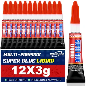 12 X 3g Super Glue Liquid, Fast Drying All-Purpose Cyanoacrylate (CA) 12 X 3g Super Glue Liquid, Fast Drying All-Purpose Cyanoacrylate (CA)