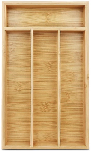 Shenee Small Bamboo Silverware Drawer Organizer with Grooved Drawer Dividers Shenee Small Bamboo Silverware Drawer Organizer with Grooved Drawer Dividers