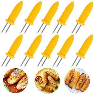 10PCS Stainless Steel Corn Holders, Corn on the Cob Skewers, Twin Prong Forks for BBQ Kitchen Tool 10PCS Stainless Steel Corn Holders, Corn on the Cob Skewers, Twin Prong Forks for BBQ Kitchen Tool