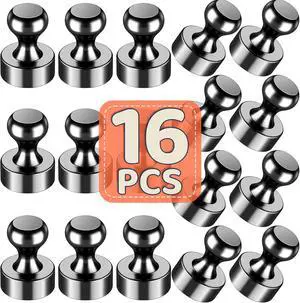 16 Pcs Refrigerator Magnets, Whiteboard Magnets, Magnetic Push Pins for Locker, Kitchen, and Office Accessories 16 Pcs Refrigerator Magnets, Whiteboard Magnets, Magnetic Push Pins for Locker, Kitchen, and Office Accessories