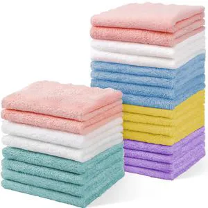 Puomue 24 Pack Baby Washcloths, Multicolor Microfiber Coral Fleece, 7"x9", Ultra Soft & Absorbent for Newborns & Toddlers, Gentle for Sensitive Skin Puomue 24 Pack Baby Washcloths, Multicolor Microfiber Coral Fleece, 7"x9", Ultra Soft & Absorbent for Newborns & Toddlers, Gentle for Sensitive Skin
