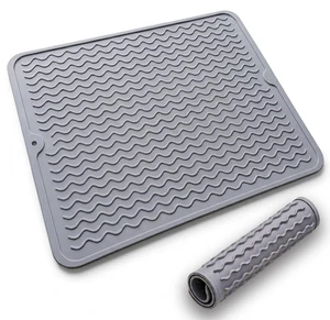 Silicone Dish Drying Mat, Heat Resistant & Non-Slip for Kitchen Counter Silicone Dish Drying Mat, Heat Resistant & Non-Slip for Kitchen Counter