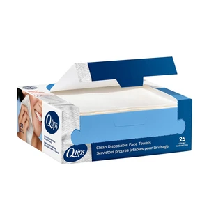 Q-tips 100% Cotton Disposable Face Towels, 25 Count Q-tips 100% Cotton Disposable Face Towels, 25 Count