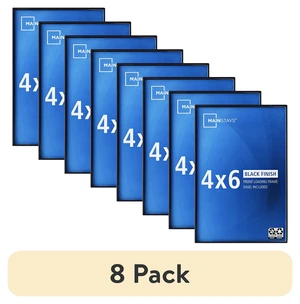 Mainstays 4x6 Black Front-Loading Picture Frame, 8-Pack, for Wall or Tabletop Mainstays 4x6 Black Front-Loading Picture Frame, 8-Pack, for Wall or Tabletop