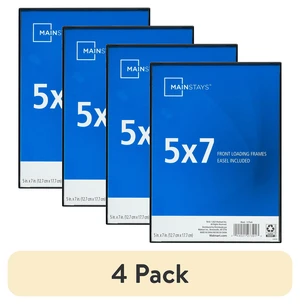 4 Pack Mainstays 5x7 Picture Frame, Black Front Loading for Wall or Tabletop 4 Pack Mainstays 5x7 Picture Frame, Black Front Loading for Wall or Tabletop