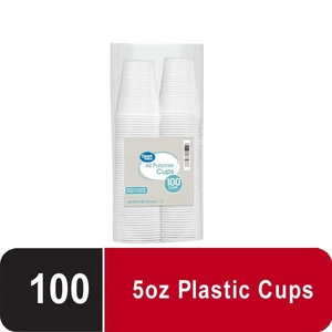 Great Value All Purpose Disposable Plastic Cups, Clear, 5oz, 100 Count Great Value All Purpose Disposable Plastic Cups, Clear, 5oz, 100 Count
