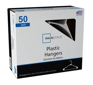Mainstays Plastic Clothes Hangers, White, 50 Count Mainstays Plastic Clothes Hangers, White, 50 Count