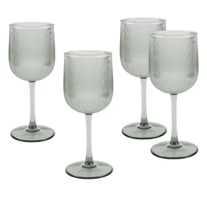 Better Homes & Gardens 4-Piece Green Ribbed Tritan Wine Glass Set Better Homes & Gardens 4-Piece Green Ribbed Tritan Wine Glass Set