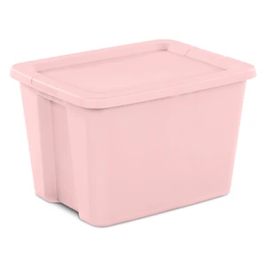 Sterilite 18 Gallon Large Storage Bin Plastic Storage Container with Snap-On Lid Pink Sterilite 18 Gallon Large Storage Bin Plastic Storage Container with Snap-On Lid Pink