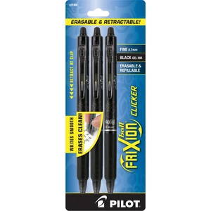 Pilot Frixion Clicker Erasable Gel Pens, Fine Point, Black Ink, 3 Count Pilot Frixion Clicker Erasable Gel Pens, Fine Point, Black Ink, 3 Count