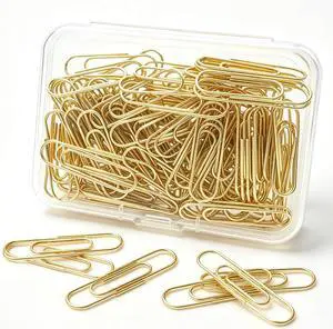 Gold Paper Clips, 120 Count, 1.1 Inch (28mm) Small Paperclips, Office Supplies for Documents, Files, Notes, and Bookmarks Gold Paper Clips, 120 Count, 1.1 Inch (28mm) Small Paperclips, Office Supplies for Documents, Files, Notes, and Bookmarks