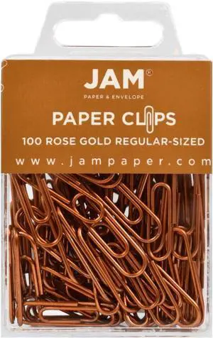 JAM Paper Colored Standard Paper Clips - Small - Rose Gold - 100/pack JAM Paper Colored Standard Paper Clips - Small - Rose Gold - 100/pack