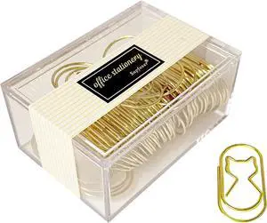 Gold Jumbo Paper Clips - 50pcs, Large 2 Inch Cat Shaped Paper Clips, Non-Skid Smooth Wire Wide PaperClips for Bookmarks, Office & School Supplies Gold Jumbo Paper Clips - 50pcs, Large 2 Inch Cat Shaped Paper Clips, Non-Skid Smooth Wire Wide PaperClips for Bookmarks, Office & School Supplies