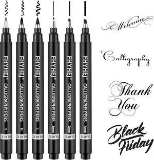 Calligraphy Pens for Writing, Hand Lettering Pens, 6 Size | Brush Pens Calligraphy Set for Beginners, Calligraphy Brush Pens for Art Drawing, Sketching, Scrapbooking, Journaling Calligraphy Pens for Writing, Hand Lettering Pens, 6 Size | Brush Pens Calligraphy Set for Beginners, Calligraphy Brush Pens for Art Drawing, Sketching, Scrapbooking, Journaling