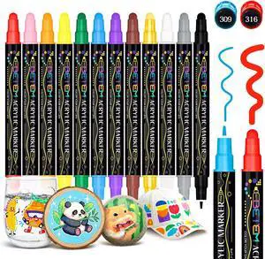 Betem 12 Colors Dual Tip Acrylic Paint Markers, Fabric Decorating Kits | Premium Water-Based Acrylic Paint Pens Art Supplies for Fabric, Rock, Wood, Glass, Canvas, Ceramic, School Supplies Betem 12 Colors Dual Tip Acrylic Paint Markers, Fabric Decorating Kits | Premium Water-Based Acrylic Paint Pens Art Supplies for Fabric, Rock, Wood, Glass, Canvas, Ceramic, School Supplies