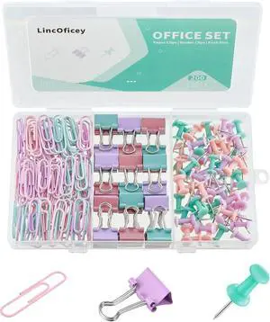 200pcs Paper Clips Binder Clips and Push Pins Set, Mini Clips and Thumb Tacks for Multipurpose Document Organization (Multicolor) 200pcs Paper Clips Binder Clips and Push Pins Set, Mini Clips and Thumb Tacks for Multipurpose Document Organization (Multicolor)
