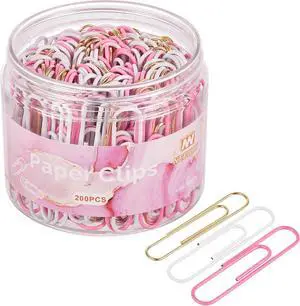NEEWAY 200pcs Large Pink Paper Clips, 2 Inch Jumbo Paper Clip, Ceative Colored Paperclips for Paperwork Office School and Personal Use NEEWAY 200pcs Large Pink Paper Clips, 2 Inch Jumbo Paper Clip, Ceative Colored Paperclips for Paperwork Office School and Personal Use