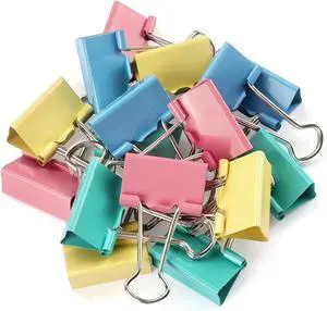 ZZTX 40 Pack Small Binder Clips 0.75 Inches Assorted Colors | Paper Clamps Clips, Durable steel, Strong clip, Color-coded ZZTX 40 Pack Small Binder Clips 0.75 Inches Assorted Colors | Paper Clamps Clips, Durable steel, Strong clip, Color-coded