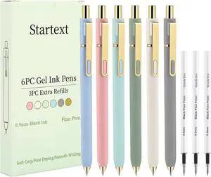 Gel Pens 6-Pack with Extra 3 Refills, 0.5mm Black Ink Fine Point Smooth Writing Pens, Quick Dry Ink No Smudge, Retractable Pens for Journaling Note Taking,Gift for Nurses,Teachers (Morandi- 6 Pcs) Gel Pens 6-Pack with Extra 3 Refills, 0.5mm Black Ink Fine Point Smooth Writing Pens, Quick Dry Ink No Smudge, Retractable Pens for Journaling Note Taking,Gift for Nurses,Teachers (Morandi- 6 Pcs)