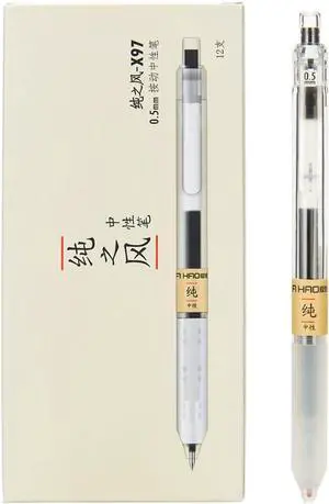 czxwyst X97 Retractable Gel Ink Pens 0.5mm Fine Point (Black Color 12-Pack) czxwyst X97 Retractable Gel Ink Pens 0.5mm Fine Point (Black Color 12-Pack)