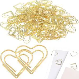 Adullpony Cute Metal Heart Paper Clips: Love Shape Gold Binder Paperclips Mini Bookmark 100Pcs Document Note Sorting Organizer for Wedding Decorative Office Supplies Adullpony Cute Metal Heart Paper Clips: Love Shape Gold Binder Paperclips Mini Bookmark 100Pcs Document Note Sorting Organizer for Wedding Decorative Office Supplies