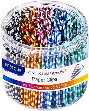 Vinaco Color Stripe Large Paper Clips, 100 Pcs 2", Rustproof Office Use | Vinyl Coated Steel Paperclips, Burr-Free Non-Scratch Edges for Office School DIY & Document Organizing Vinaco Color Stripe Large Paper Clips, 100 Pcs 2", Rustproof Office Use | Vinyl Coated Steel Paperclips, Burr-Free Non-Scratch Edges for Office School DIY & Document Organizing