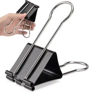 OWLKELA 2 Pack Binder Clips, 2.4 Inch, Black | Extra Jumbo Size, Large Paper Clamps,Ideal for Home, School and Office Supplies OWLKELA 2 Pack Binder Clips, 2.4 Inch, Black | Extra Jumbo Size, Large Paper Clamps,Ideal for Home, School and Office Supplies