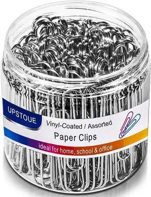 Vinaco Silver Large Paper Clips, 100 Pack 2", Rustproof Office School Use | Vinyl Coated Metal paperclips, Smooth Burr-Free Surface for Document Organizing, DIY & Daily Home Use Vinaco Silver Large Paper Clips, 100 Pack 2", Rustproof Office School Use | Vinyl Coated Metal paperclips, Smooth Burr-Free Surface for Document Organizing, DIY & Daily Home Use