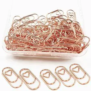 120 PCS Gold Heart Shaped Paper Clips 0.78inch Small Paper Clips Cute Mini Paperclips Invitations Paperclips Decorative Paper Clips for Office School Home Desk Organizers (Rose Gold) 120 PCS Gold Heart Shaped Paper Clips 0.78inch Small Paper Clips Cute Mini Paperclips Invitations Paperclips Decorative Paper Clips for Office School Home Desk Organizers (Rose Gold)