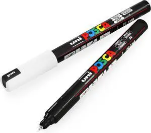 POSCA Uni PC-1MR 0.7mm Paint Marker - Black and White (Pack of 2) POSCA Uni PC-1MR 0.7mm Paint Marker - Black and White (Pack of 2)